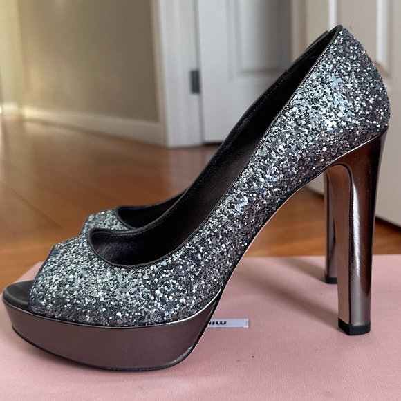 Miu Miu Glitter Heels - Picture 4 of 5